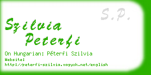 szilvia peterfi business card