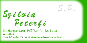 szilvia peterfi business card